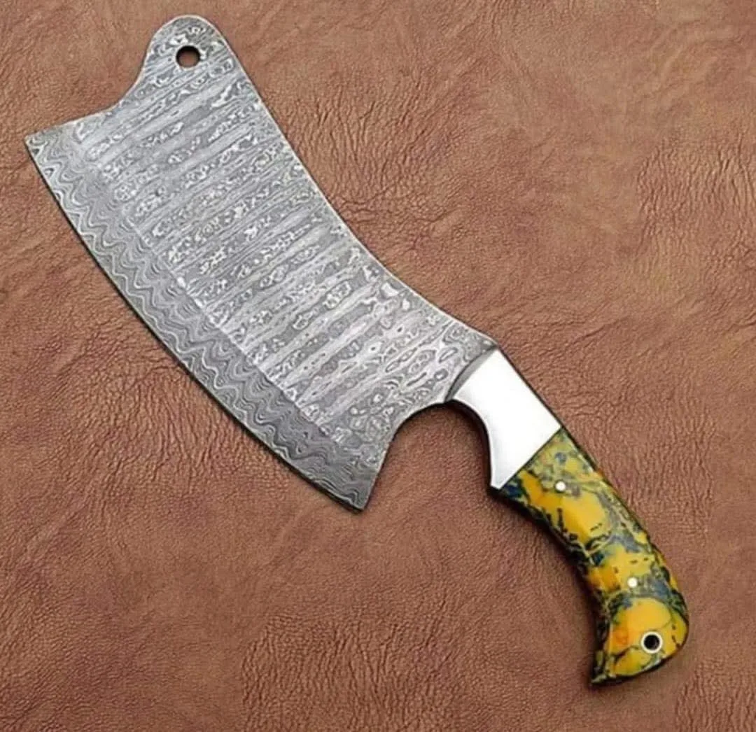 Royal Ember Damascus Cleaver