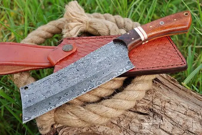 Handcrafted Damascus Cleaver