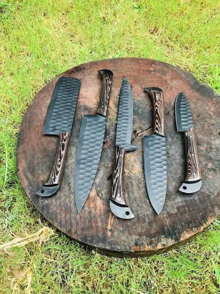 NorthSteel Hammered Damascus Kitchen Knife Set