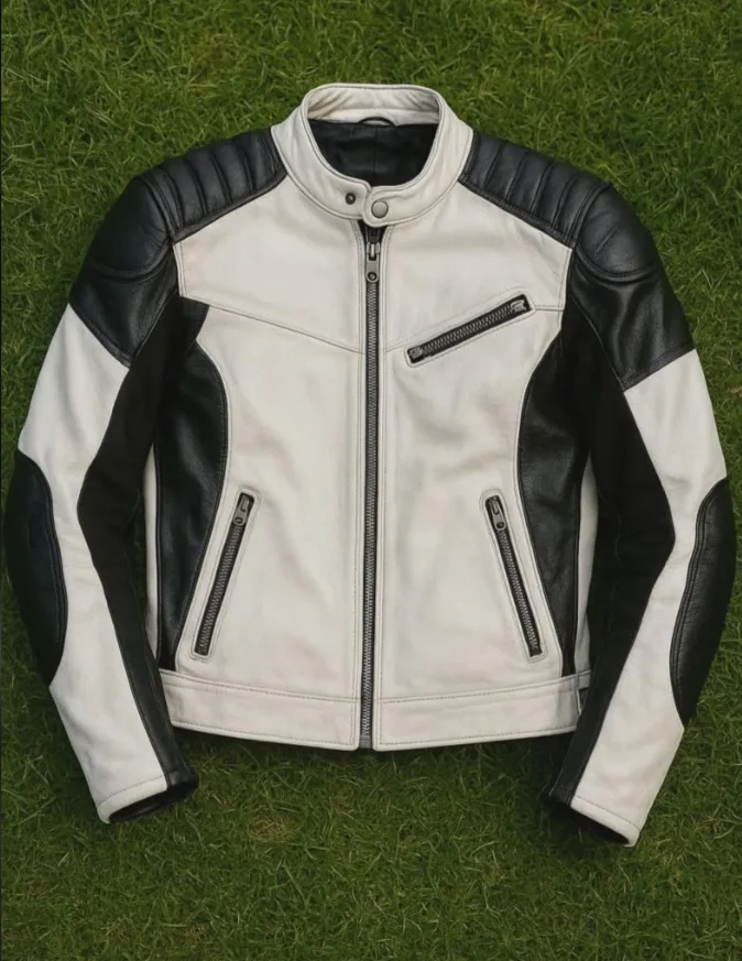 Leather Black and White Jacket