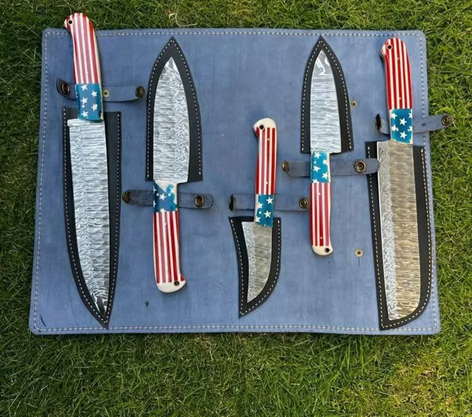 Royal Crown Damascus Chef Set