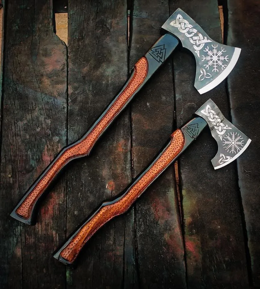 2/Two Handcrafted Viking-Style Axes
