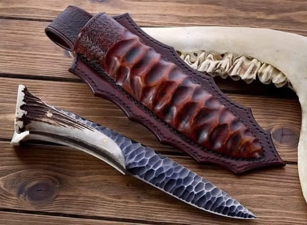 Damascus Skinner Knife – Stag Handle